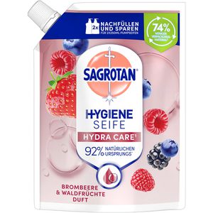 Sagrotan Seife Hydra Care, Brombeere & Waldfrüchte, Flüssigseife, Nachfüllbeutel, antibakteriell 500ml