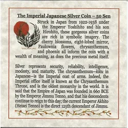 Kaiserliches Japan: Historische japanische Silbermünze
