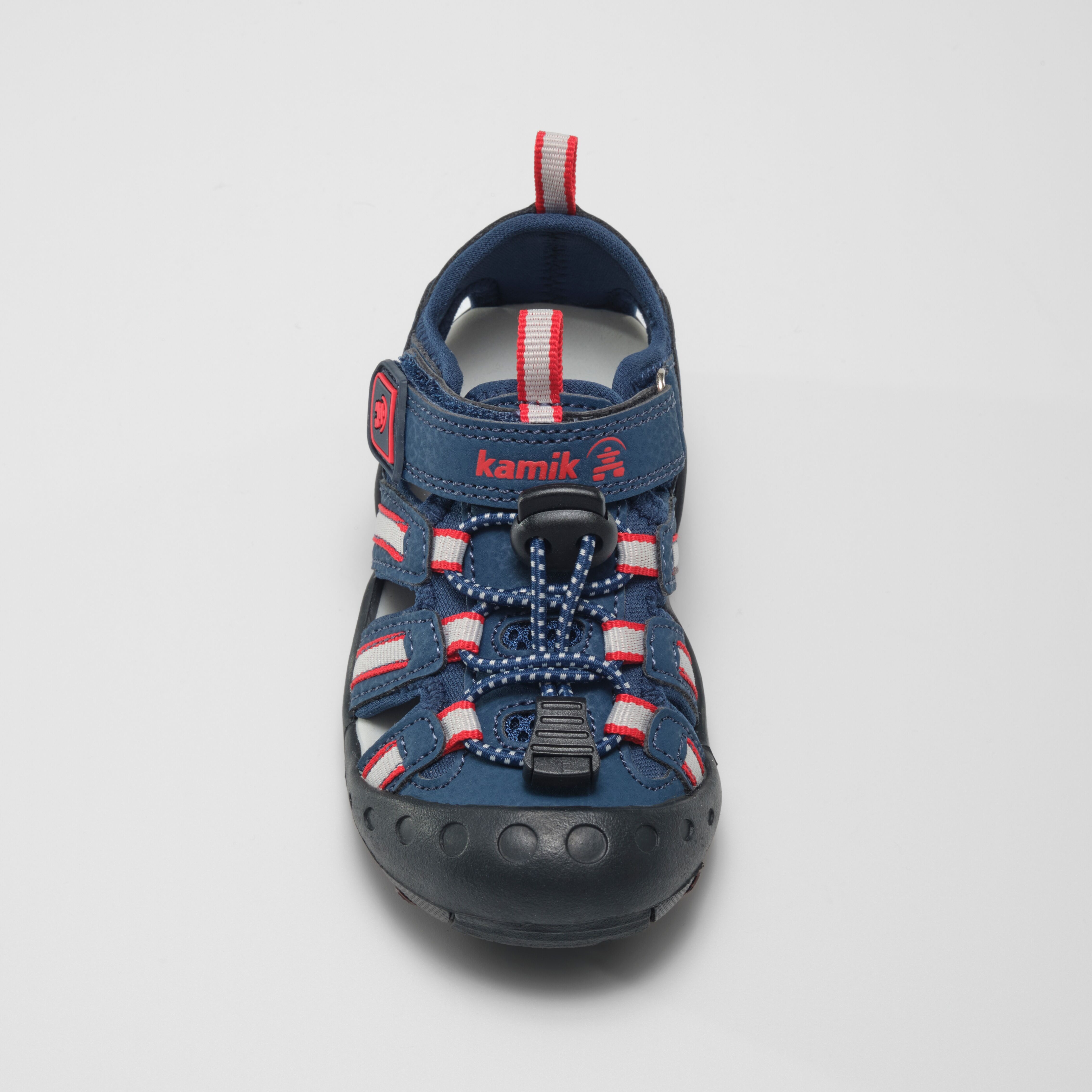 Sandale KAMIK "Crab", Mädchen, Gr. 28, blau (navy, rot, marine, rouge), Synthetik, Schuhe Sandale, Sandale mit Zehenschutz navy, rot, marine, rouge 28
