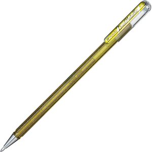 Pentel Gelschreiber Hybrid Dual Metallic Glitzer-Effekt-Gel, Strichbreite 0,5 mm, Schreibfarbe gold