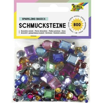 Folia Schmucksteine SPARKLING BASICS, 800 Stück, Größen und Farben sortiert