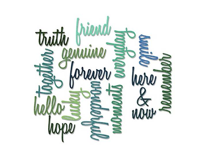 Sizzix Vriendschap woorden script door Tim Holtz Thinlits Die Set, Pack van 16