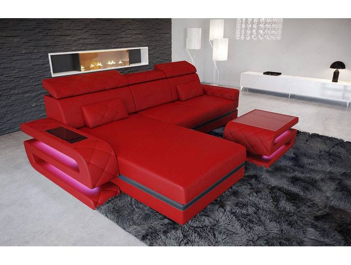 Mini Couch Bologna L-Form in Leder