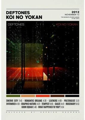 Uplift Essentials Deftones Album Cover Canvas Art Around The Fur & Saturday Night Wrist Band Poster Music Decor style 4 20x28 In