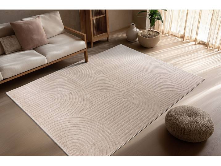 Kurzflorteppich Bandito 325 Silber/Beige 200 x 290cm Polyester
