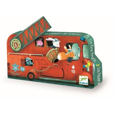 Silhouette puzzles - 16pcs The fire truck - 16pcs