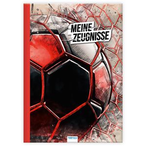Trötsch Zeugnismappe 80821N, Fussball, A4, Sichtbuch, mit Fussballdesign, mit 10 Hüllen