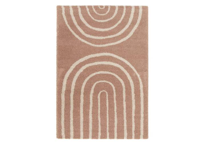 Tapis contemporain géométrique - 160x230cm vieux rose polypropylène