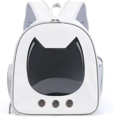 Inspire Essentials Transparent Pet Travel Backpack For Cats And Small Dogs white