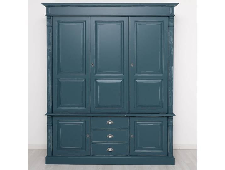 Großer Kleiderschrank im Antik-Look- Landhausschrank nachtblau