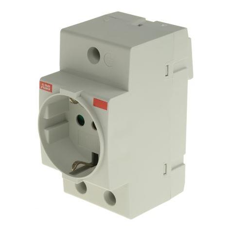 ABB Steckdose Typ L - Italienisch DIN-Schienen-Montage 1-fach Innenbereich Grau / 16A (2CSM110000R0701 M1173)