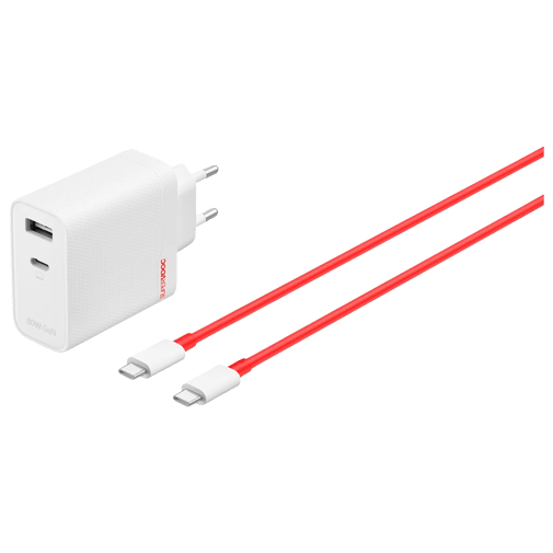 OnePlus SuperVOOC USB-C + USB-A Schnellladegerät 80W Weiß