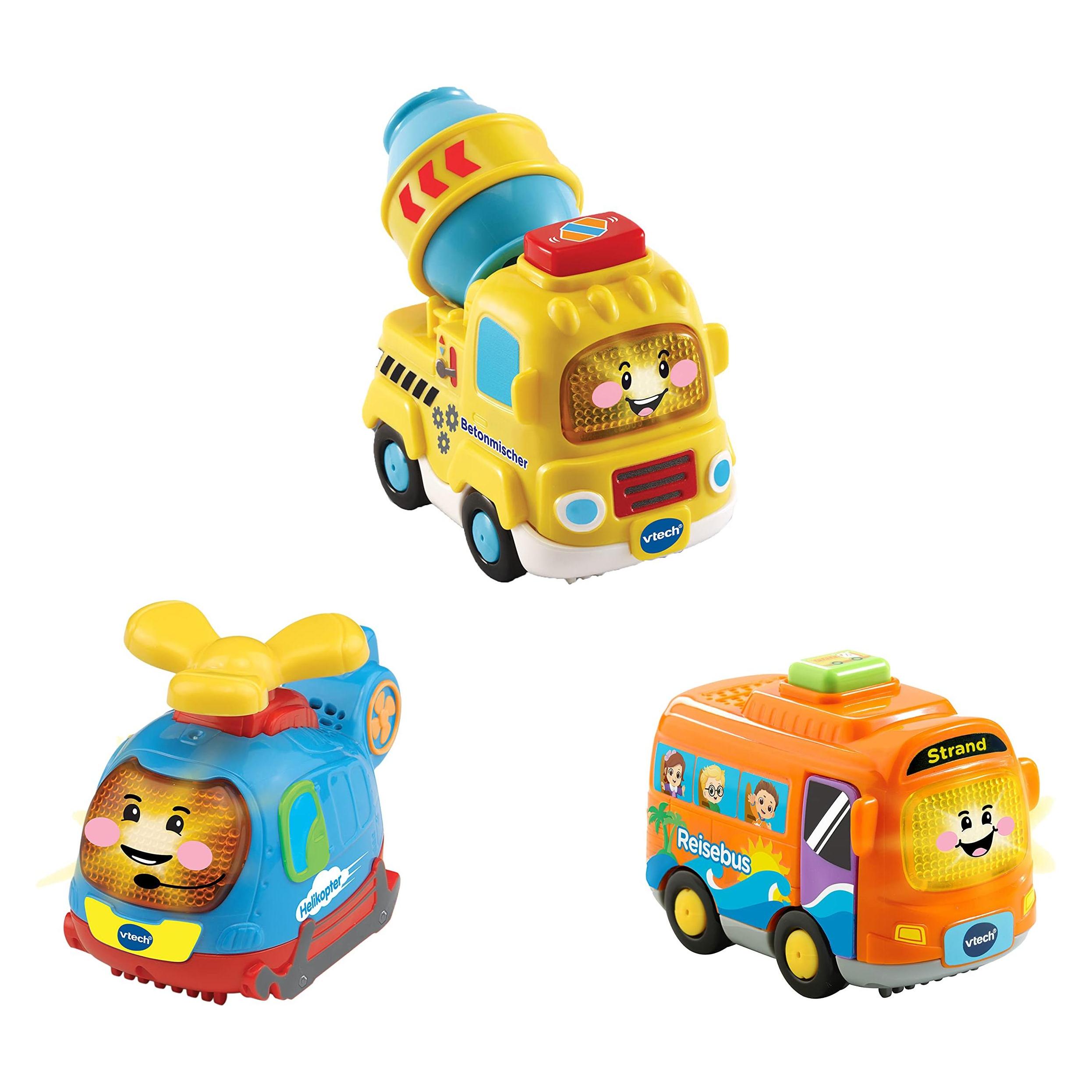 VTech Tut Tut Baby Flitzer Set - Reisebus, Helikopter, Betonmischer (80-242184)