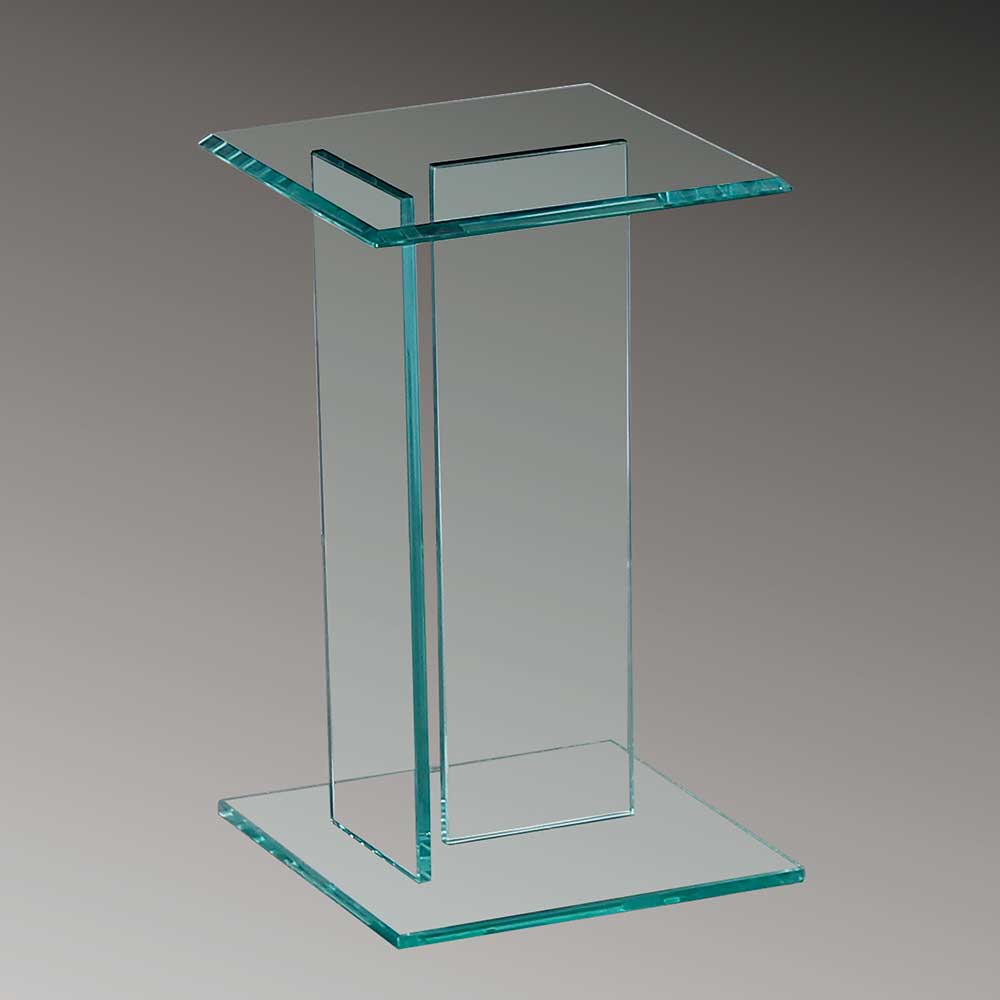 Pharao24.de Klarglas Blumensäule mit Wangen Gestell 25x25 cm - drei Höhen