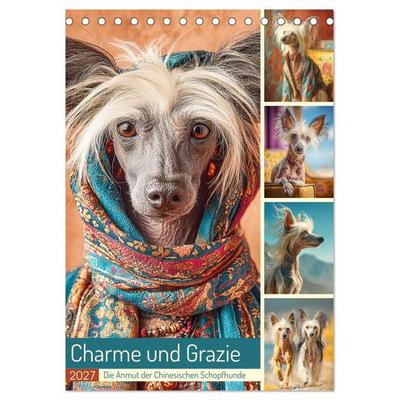 Charme und Grazie. Die Anmut der Chinesischen Schopfhunde (Tischkalender 2027 DIN A5 hoch), CALVENDO Monatskalender