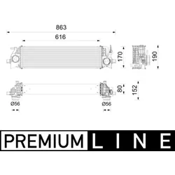 Ladeluftkühler MAHLE CI 736 000P für Volvo V90 II Cross Country