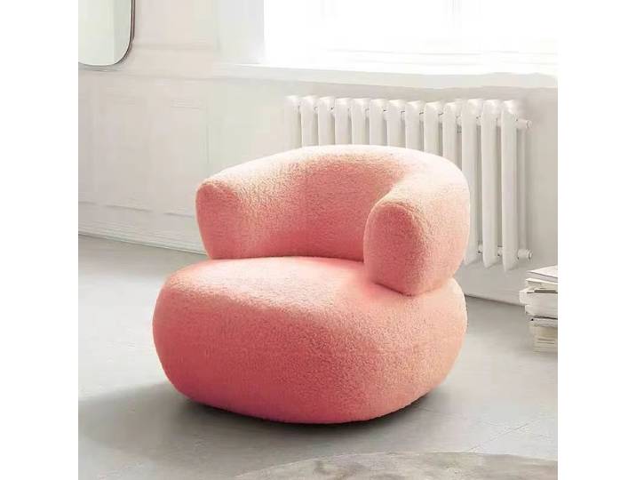 Canapé simple incurvé style crème, canapé nordique moderne pour petit appartement, salon, chambre, balcon, mobilier de maison simple