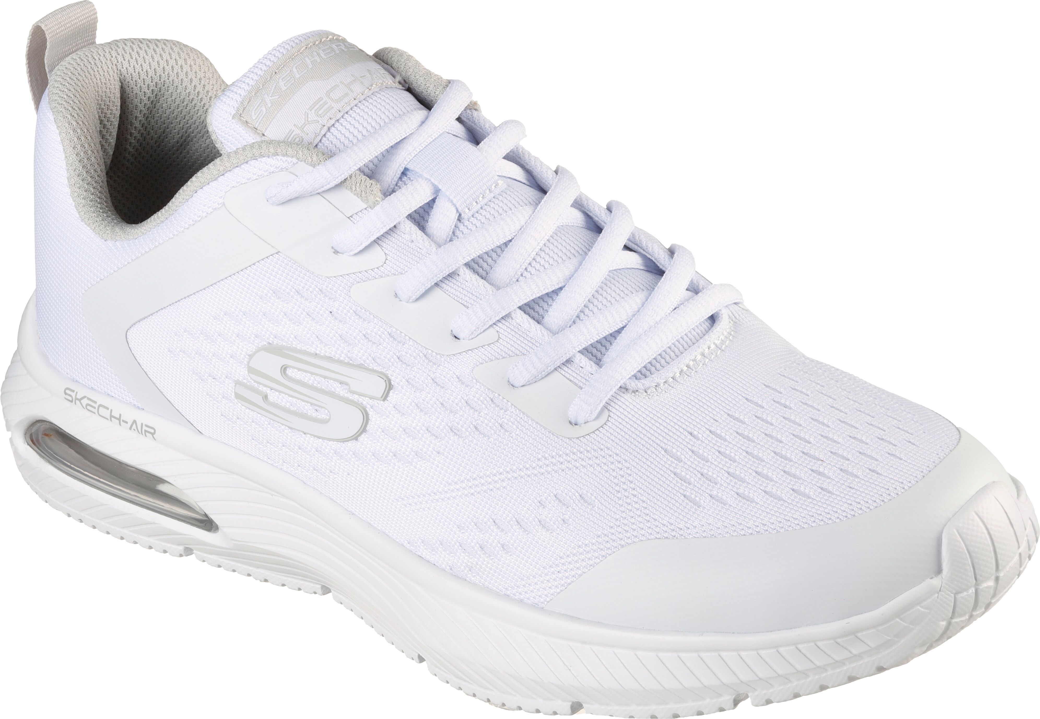 Sneaker SKECHERS "Dyna Air", Herren, Gr. 47,5, weiss (weiß), Synthetik, Textil, Schuhe Sneaker, mit Air-Cooled Memory Foam, Freizeitschuh, Halbschuh, Schnürschuh weiß 47,5