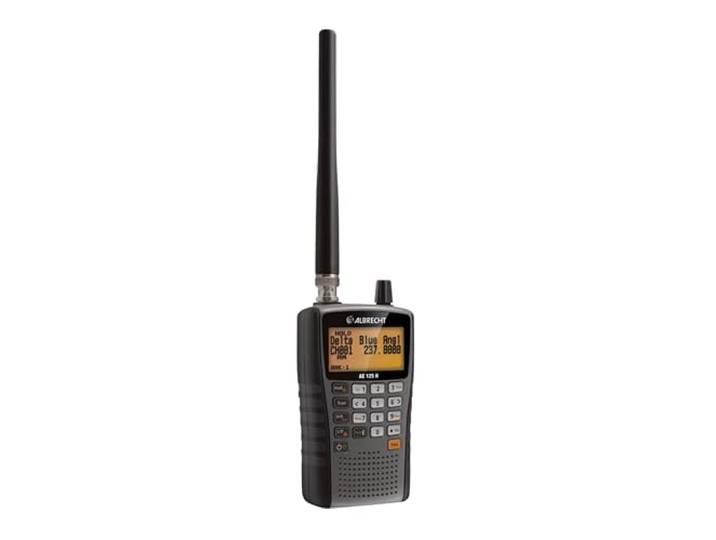 Albrecht AE 125 H Funk-Scanner, 7 vorprogrammierte Frequenz-Bänder, FM & AM, PMR446, Flugfunk, Marinefunk, Kopfhörer-Anschluss, schwarz, 1 Stück
