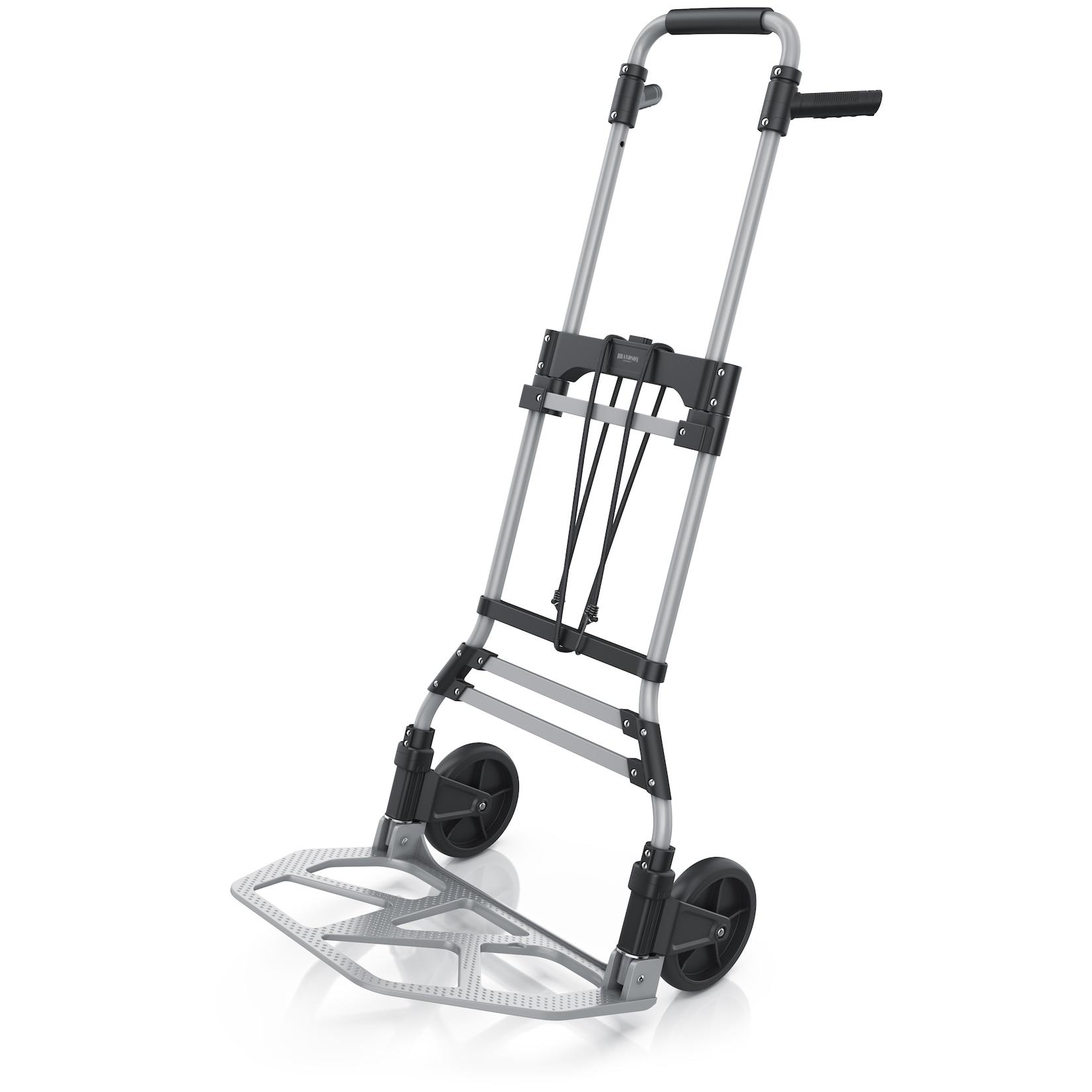 Brandson Sackkarre Transportkarre klappbar mit 150 kg Last Vollgummireifen & Expanderseil, (1-St), Aluminium, Anti-Rutsch-Kerben