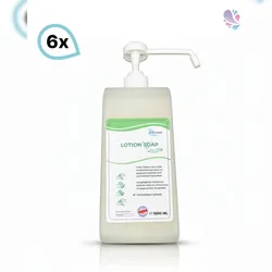 Blanc HYGIENIC Lotion Cremeseife SET, Qualitäts- Handreinigungsseife, Flüssigseife dermatologisch getestet, 6x Flasche 1.000ml je SET