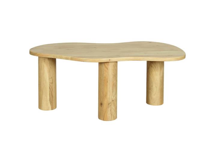 Mid.you Couchtisch, Natur, Holz, Akazie, massiv, Freiform, rund, 55x45x110 cm, Wohnzimmer, Wohnzimmertische, Couchtische