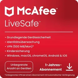 McAfee LiveSafe, 1 Jahr, Download