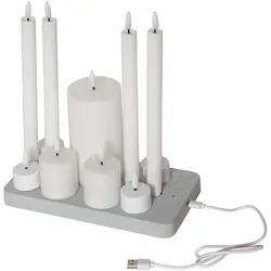 Tchibo - LED Akku-Kerzen-Set »Flamme Charge« - weiß