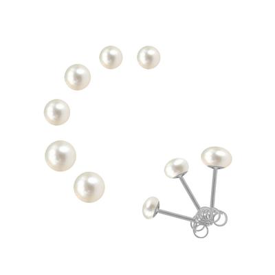 Perlenohrringe FIRETTI "Multipack Schmuck Geschenk Silber 925 Ohrschmuck Perle", weiß (silber, 925, weiß), Ohrringe, Damen, Perlen Silber 925 (Sterlingsilber), Perlen, Silber 925 (Sterlingsilber), mit Süßwasserzuchtperle