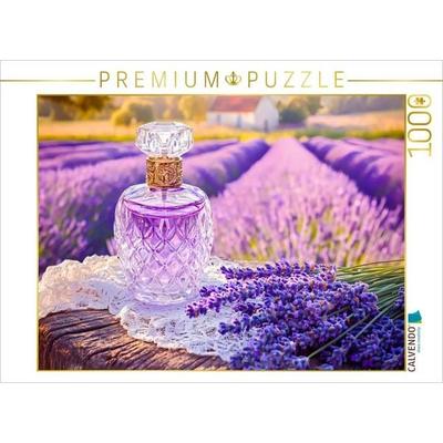CALVENDO Puzzle Lavendelparfum vor Blütenfeld im Sonnenlicht | 1000 Teile Lege-Größe 64x48cm Foto-Puzzle für glückliche Stunden
