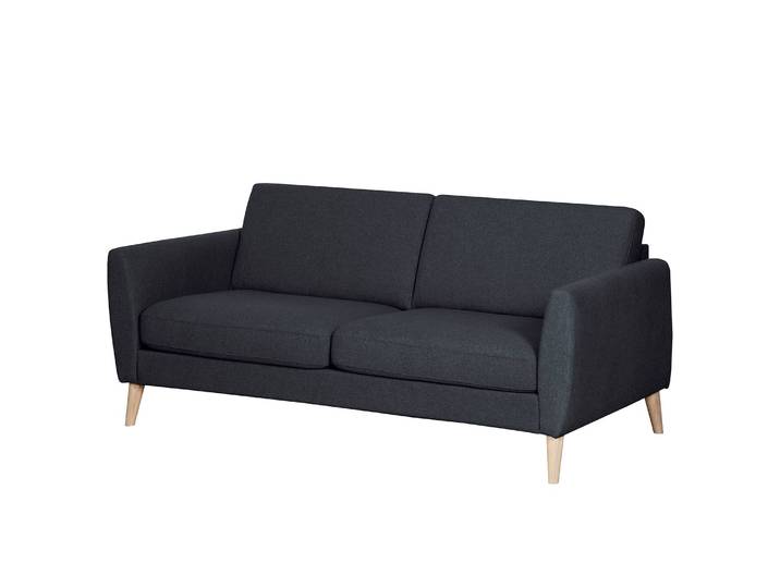 Canapé Kustavi 2-3 places Bleu/Bleu foncé Tissu structuré 190 x 80 x 90cm Scandi