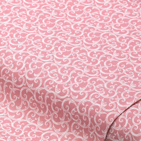 Baumwollstoff Ranken "Sina", rosa/weiß