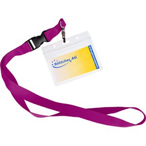 Webbomb Kartenhalter 6672, PVC, mit Textilband, für 1 Karte, beere