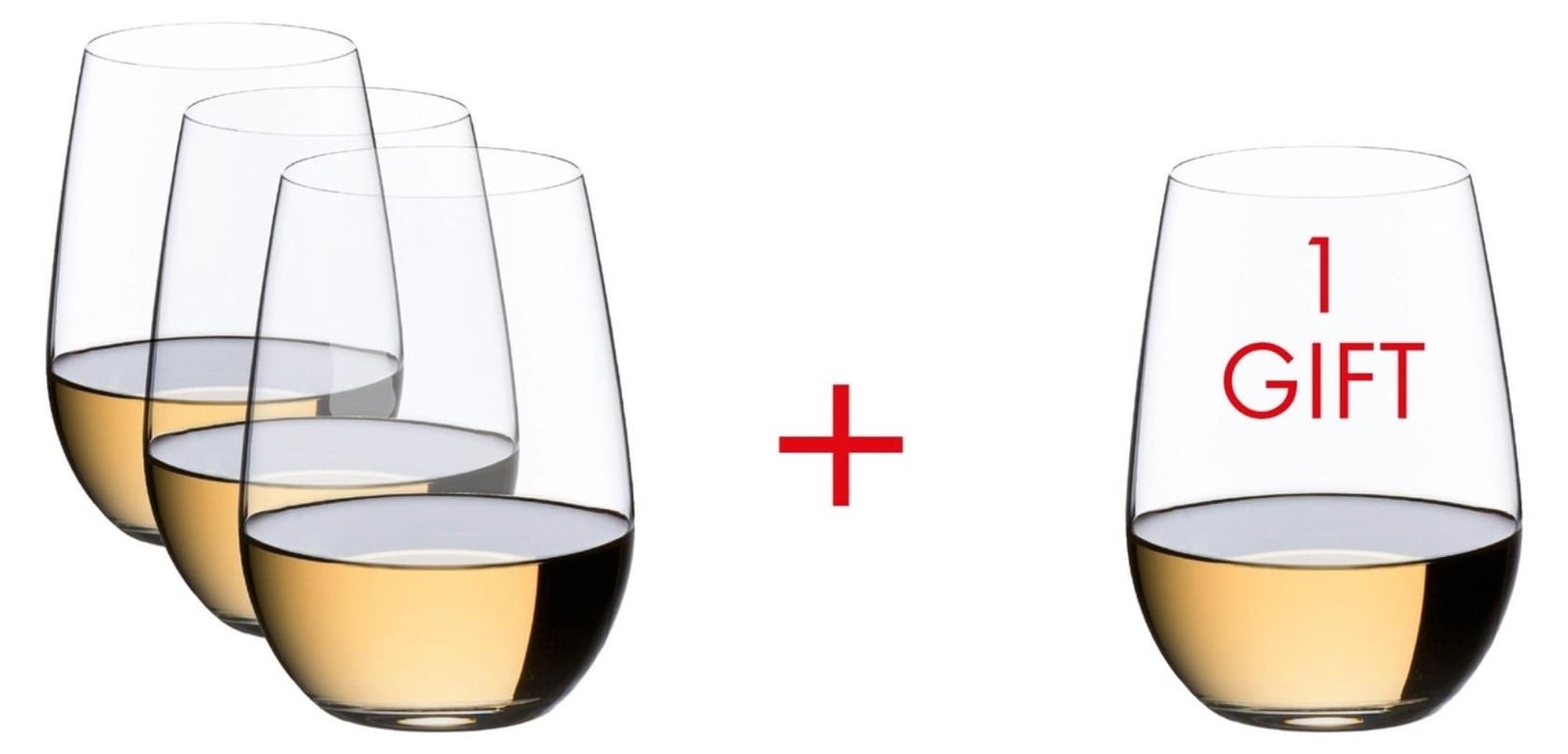 Riedel O-wijnglas voor Viognier/Chardonnay, 33,5 cl, set van 4