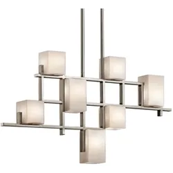 Hängelampe Designleuchte Kronleuchter 7-Flammig LED Zinn opal Pendelleuchte