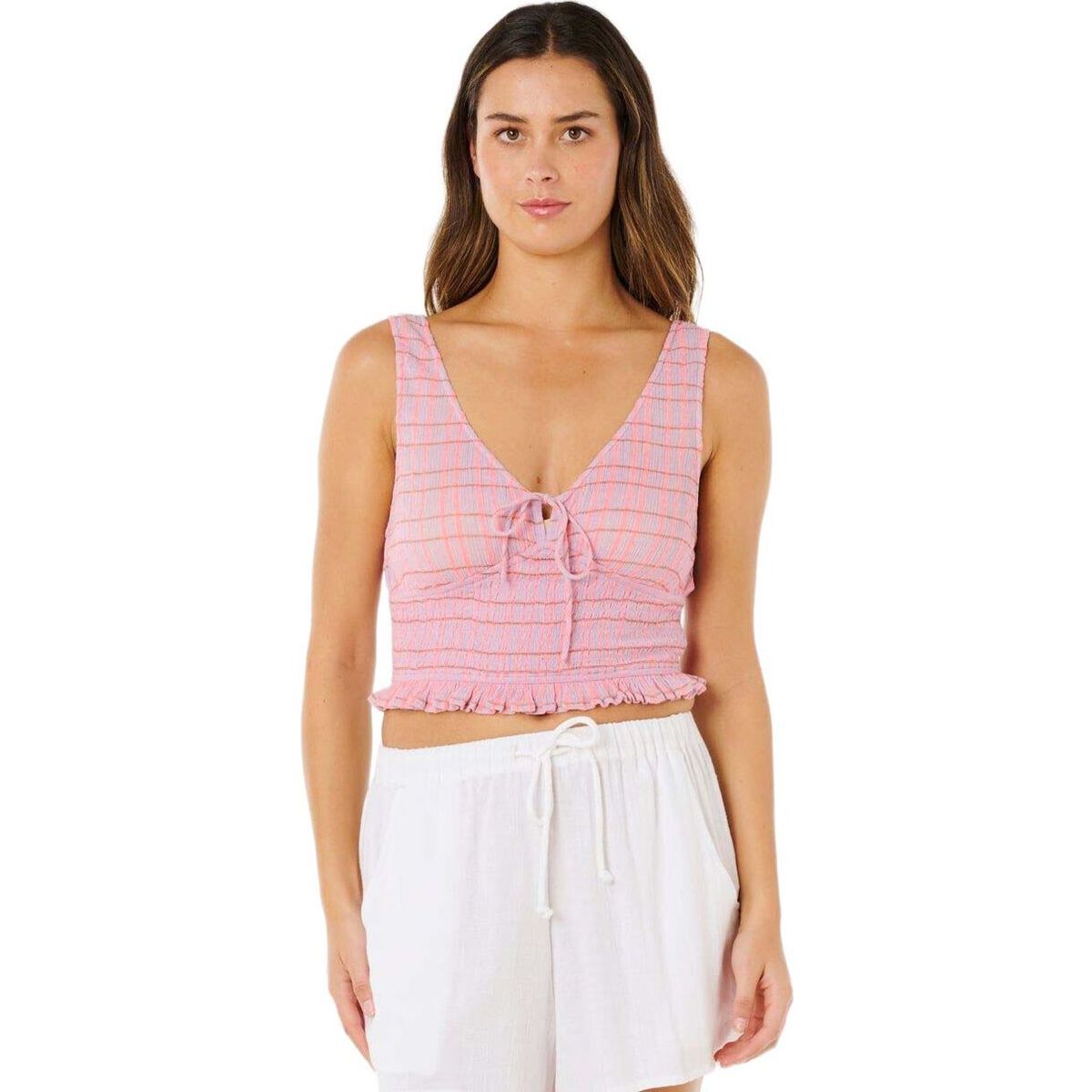 RipCurl Paradise Check TOP pink (0020) S 076WSH-0020-S