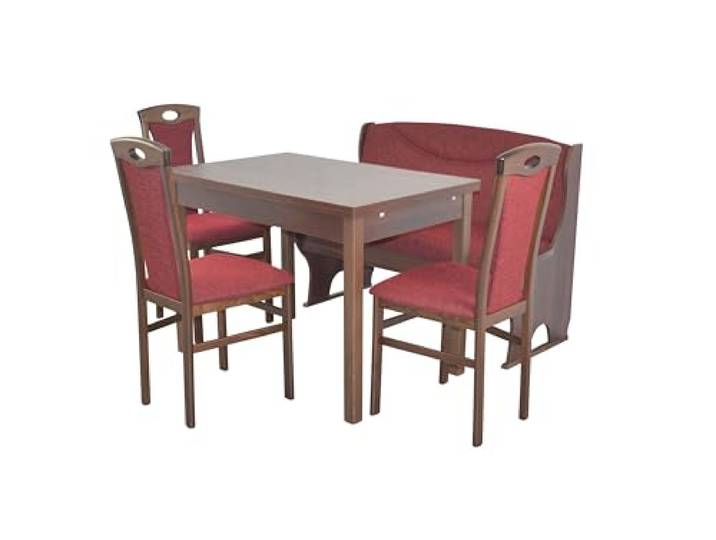 moebel direkt online Sitzgruppe 5-teilig Madrid Nussbaum/Bordeaux