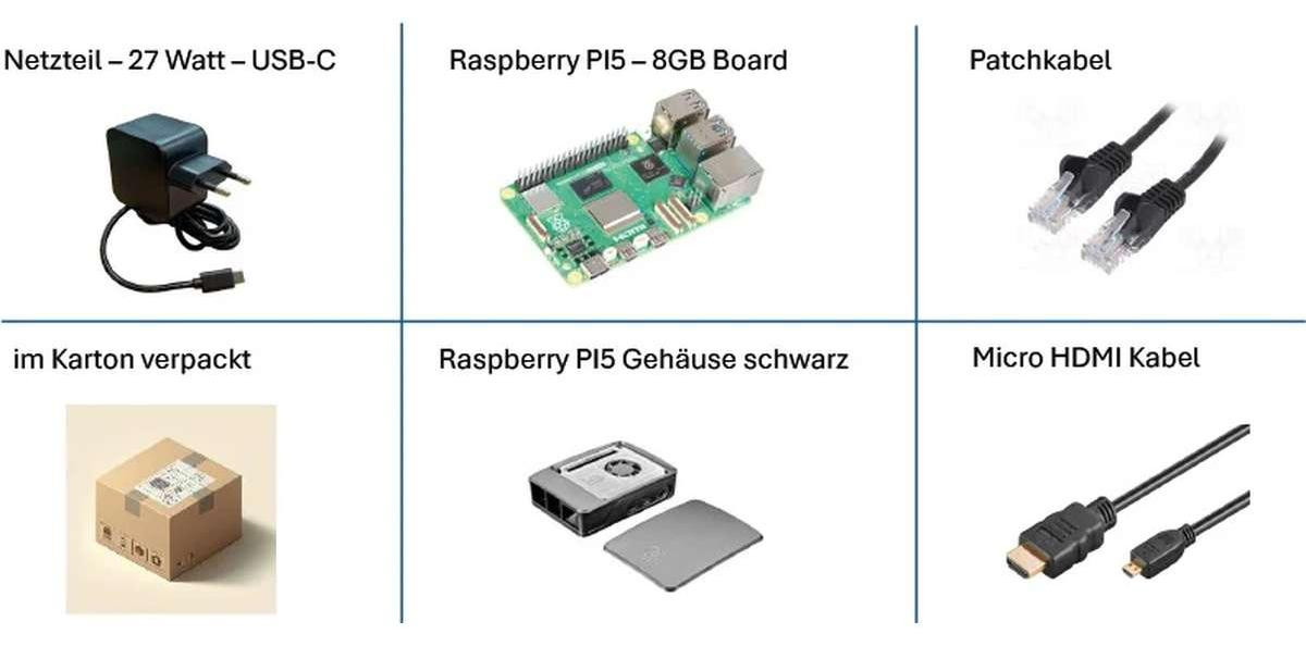 Raspberry Pi 5 8GB Zwarte Set met 8GB RAM, Behuizing en Accessoires