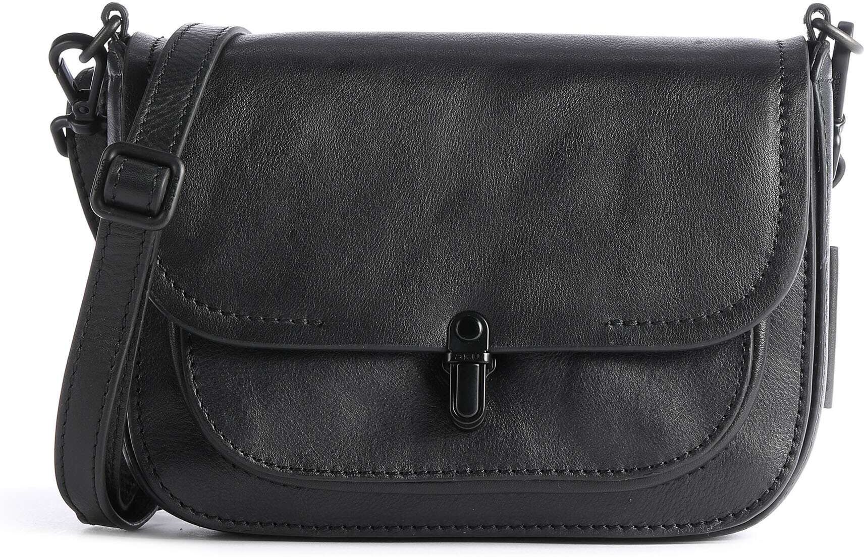 Aunts & Uncles Grandma's Luxury Club Mrs. Waffle Umhängetasche aus Leder, schwarz