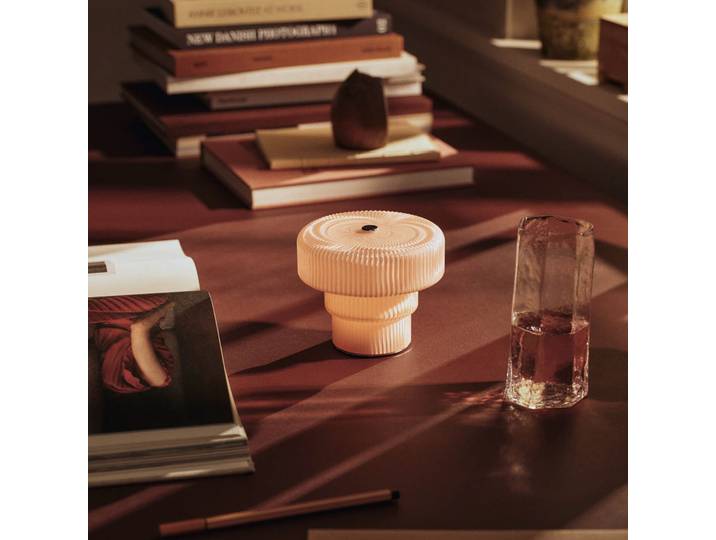 Ripple Portable Tischlampe, rosé, 10 cm, Glas - ferm LIVING - Wohnzimmer - Einflammig