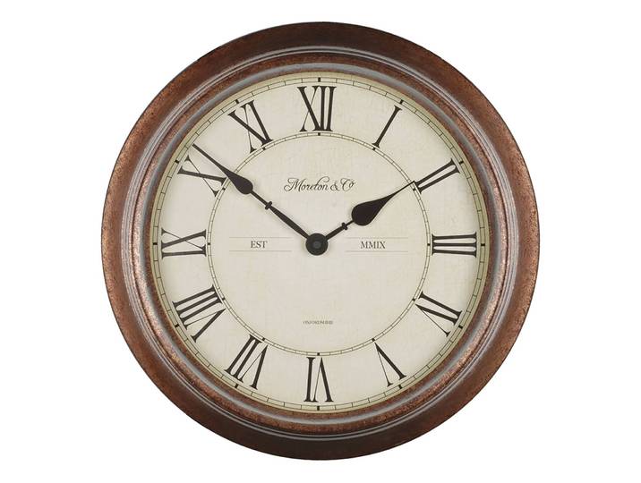 Wanduhr WT 7006 Metallrahmen / Glasabdeckung Ø 36cm Braun
