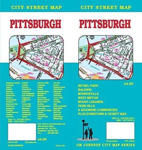 Carte des rues de Pittsburgh (Pennsylvanie)   GM Johnson