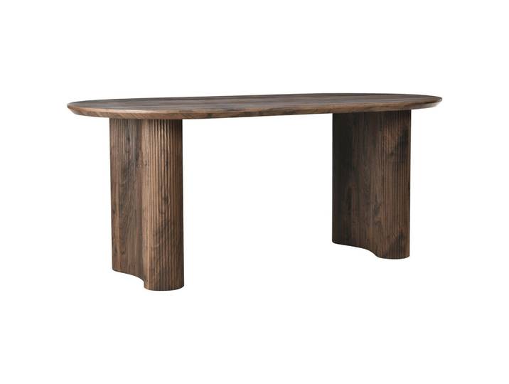 Livetastic Esstisch, Walnussfarben, Holzwerkstoff, oval, würfelförmig, 90x75x180 cm, Esszimmer, Esstische, Esstische
