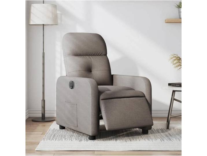 Fauteuil inclinable électrique - MAISON EXCLUSIVE - Fauteuil relax - Tissu taupe - Inclinaison 135° - Poche latérale