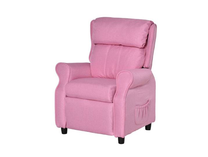 MODFU Sessel Kindersessel mit Fußstütze, verstellbarer Rückenlehne 58 x 53 x 70 cm (1-St., Liegecouch Kinderstuhl, gepolsterter Sitz in Rosa für Ruhezeit), Sofa mit Armlehnen, Relaxsessel für Jungen und Mädchen 3-5 Jahre