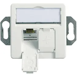 Telegärtner, Steckdose, AMJ45 Netzwerk-Wandsteckdose RJ-45 (W) abgeschirmt CAT 6 Alpine White 1 Stück