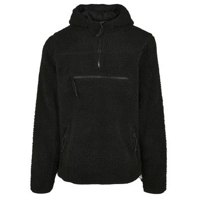 Strickfleece-Pullover BRANDIT "Brandit Herren Teddyfleece Worker Pullover", Herren, Gr. XL, schwarz, 100% Polyester, unifarben, normal, ohne Ausschnitt, Pullover