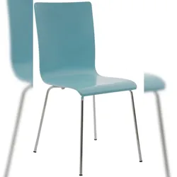 PROREGAL Besucherstuhl PAMPLONA HxBxT 87x43x47cm Holz Hellblau Konferenzstuhl
