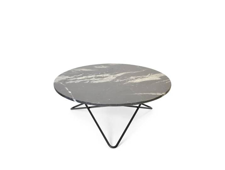 OX Denmarq Table basse O marbre noir, support noir