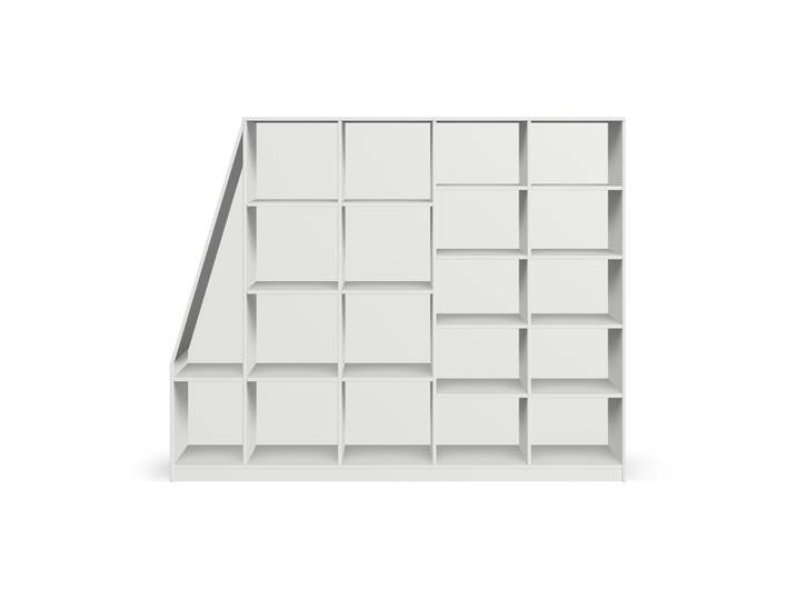 Breiter Dachschrägenschrank Premium Dekore Weiß­grau